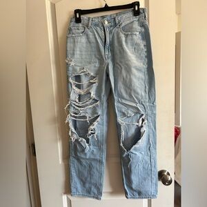 American Eagle ripped straight jeans